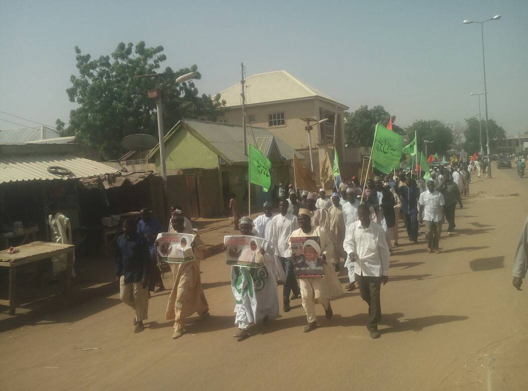 free zakzaky protest in azare for medical care